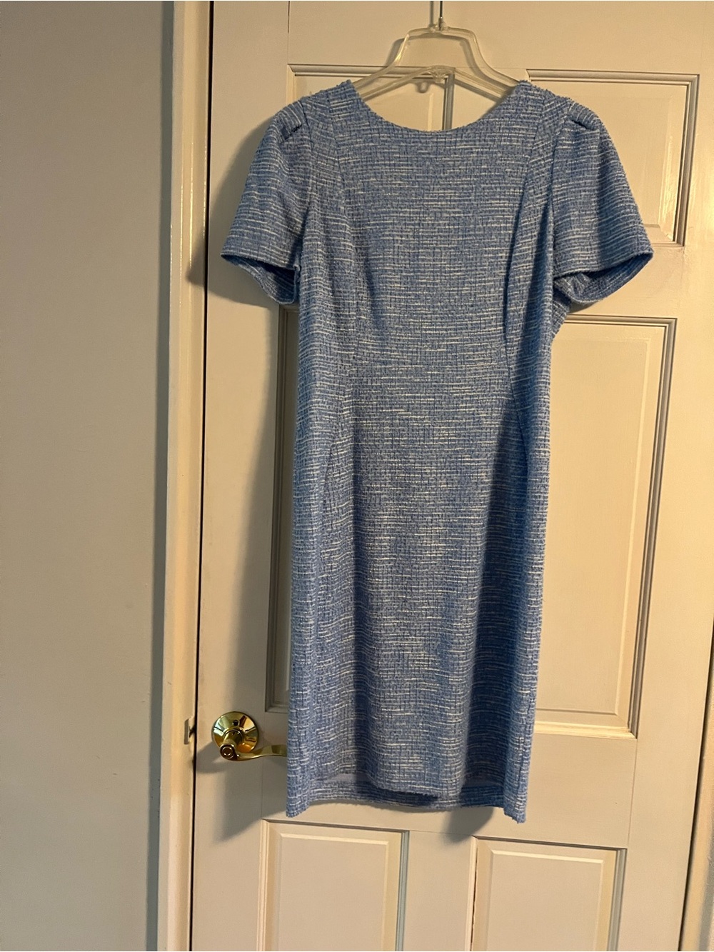 Calvin Klein Light Blue Short Sleeve Midi Sheath Dress